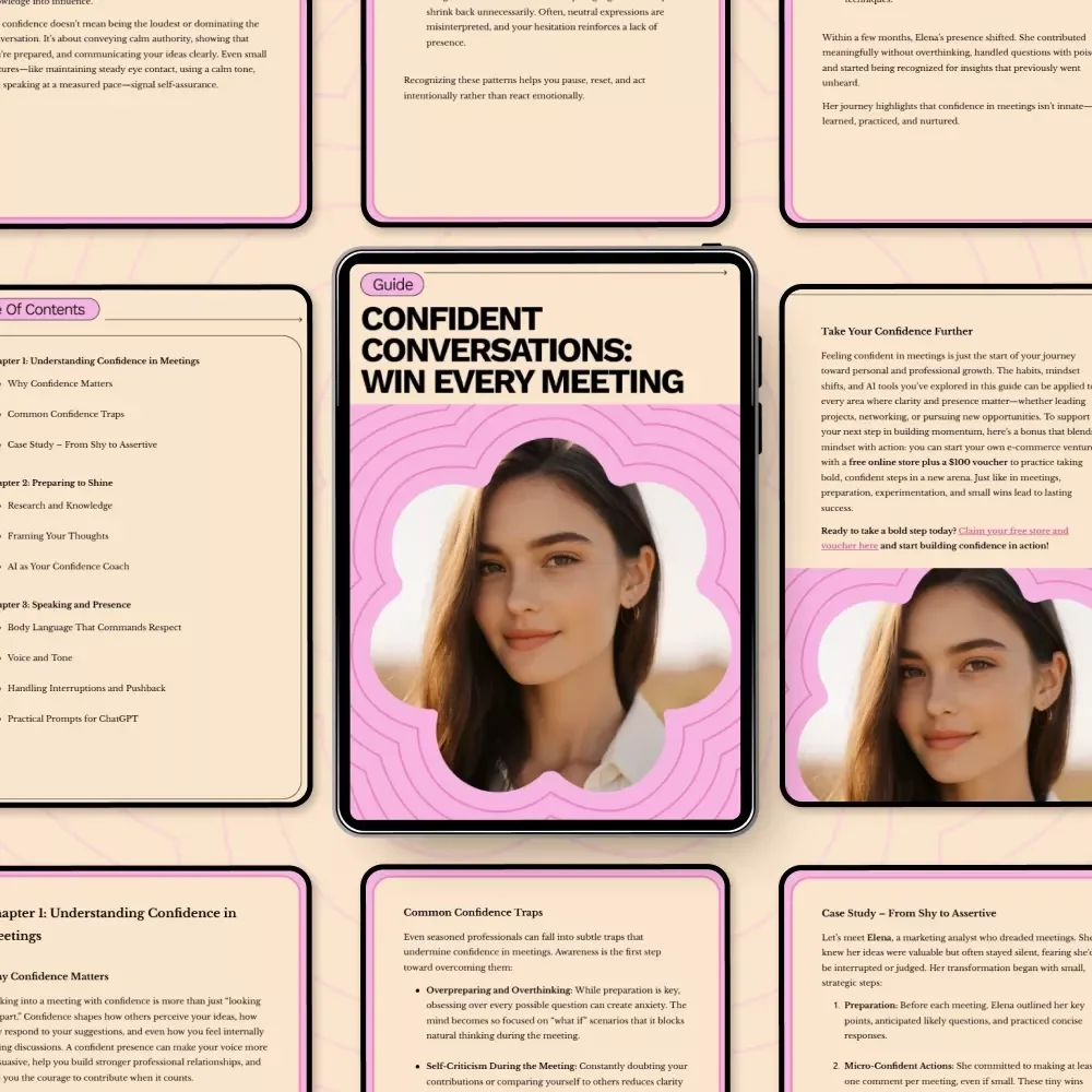 Confident Conversations: Win Every Meeting - How to Feel Confident in Meetings with This Digital Guide