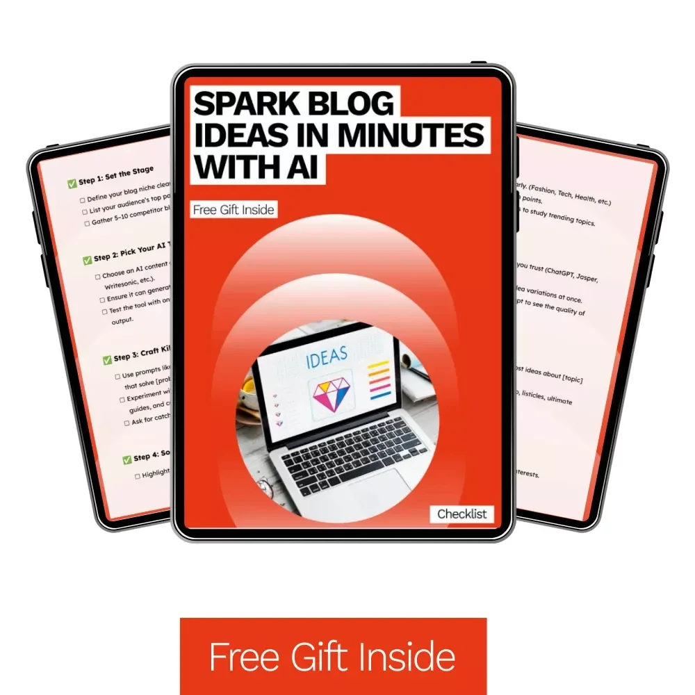 Spark Blog Ideas in Minutes with AI – Checklist for ai for generating blog post ideas, Content Creators, Bloggers & Marketers