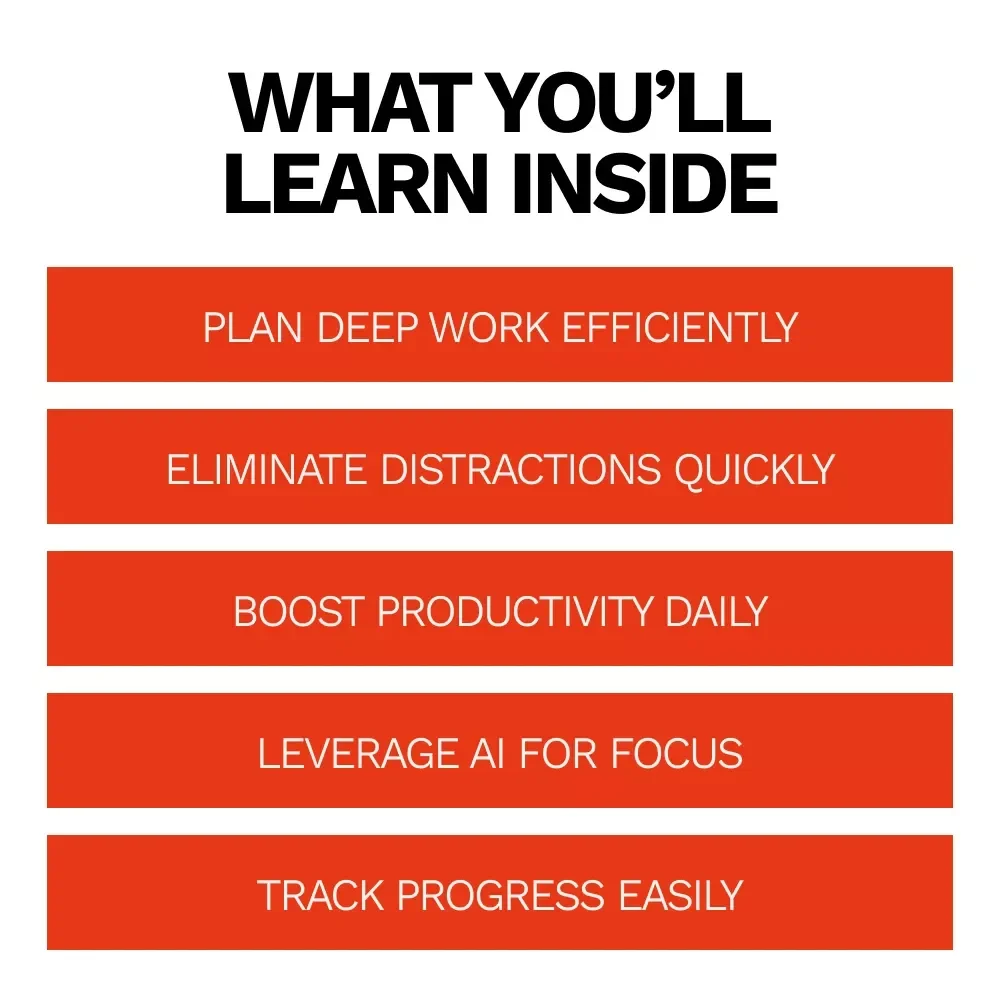 Deep Work Schedule Checklist for Entrepreneurs – Productivity Planner, Focus Guide, Time Management Digital Download for Busy Entrepreneurs