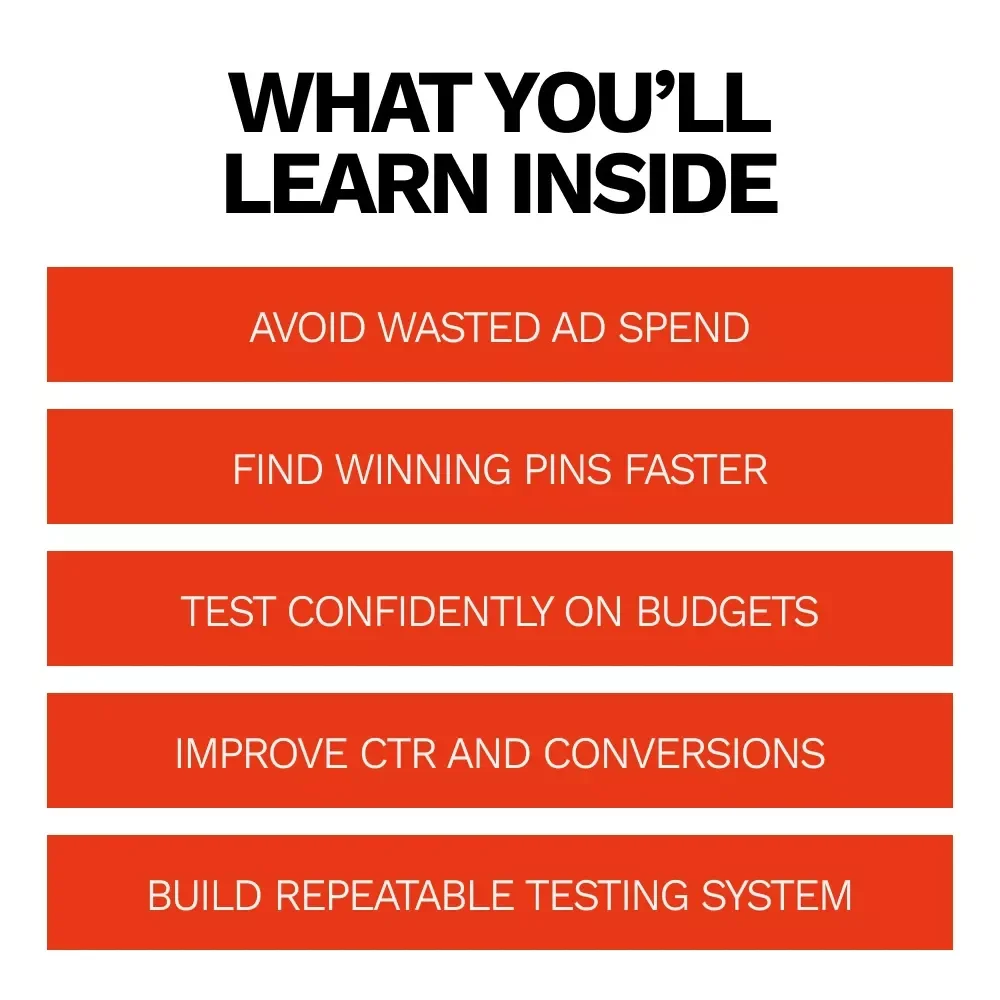 Your Low-Budget Pinterest Ads Testing Checklist | Smart Pinterest Ads for Low Budget Testing | Digital Marketing Checklist Download