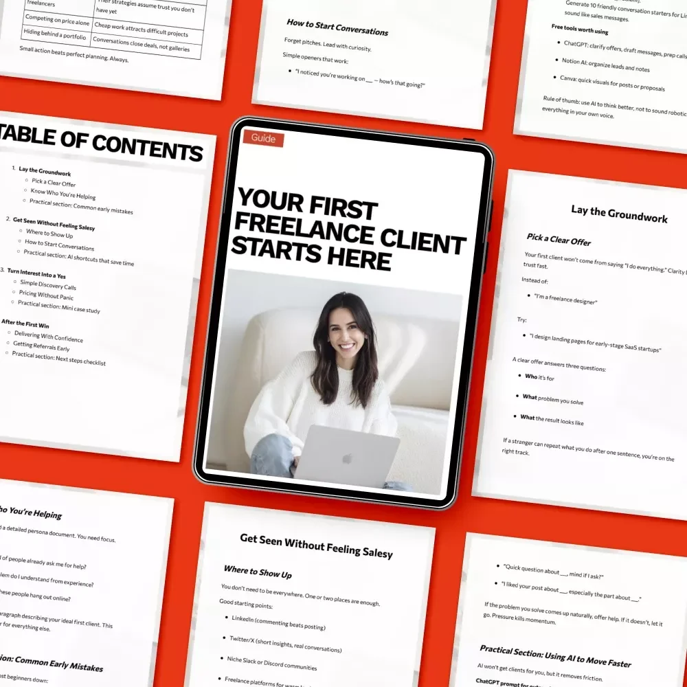 Your First Freelance Client Starts Here – Step-by-Step Guide on How to Get Your First Freelance Client, eBook, Checklist for Beginners