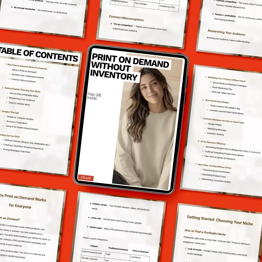 Print on Demand Without Inventory: The Ultimate eBook Guide to Starting a Successful Online Store, Designs That Sell, AI Tools, Marketing Strategies & Scaling