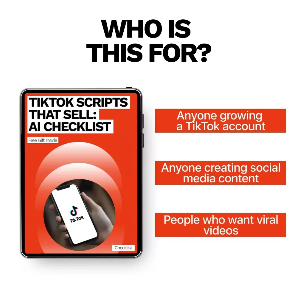 TikTok Scripts That Sell: AI Checklist | AI TikTok Video Script Generator for Viral Hooks, High-Converting Content & Creator Growth