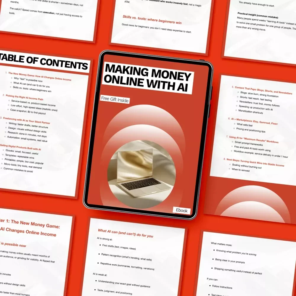 Making Money Online with AI – Practical Ebook Guide Using ai tools to make money online fast for Beginners, Freelancers & Digital Creators