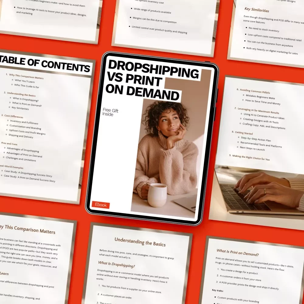 Dropshipping vs Print on Demand – The Ultimate Beginner-Friendly Ebook Explaining the Dropshipping vs Print on Demand Difference