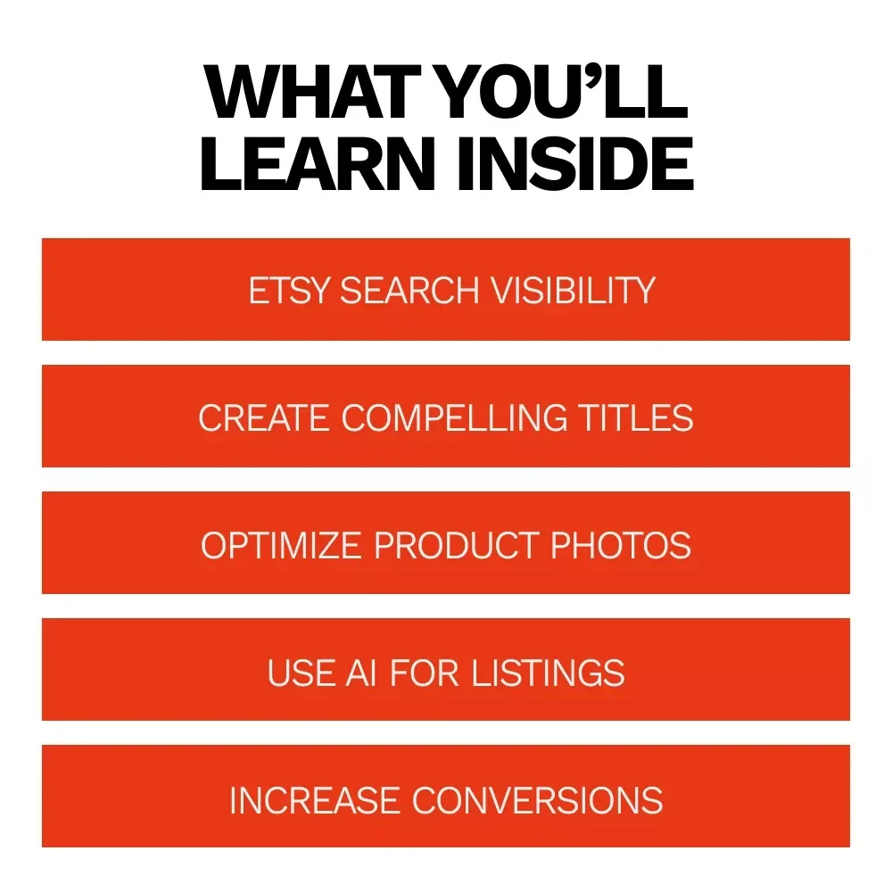 Etsy Listing Optimization Mastery – Step-by-Step Ebook for Etsy SEO, Titles, Tags, Photos & AI Strategies to Increase Traffic and Sales