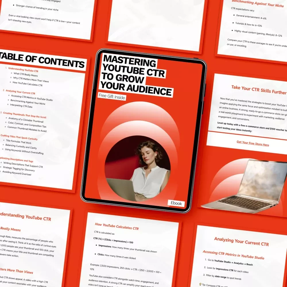 Mastering YouTube CTR to Grow Your Audience | Practical ebook on youtube ctr and how to improve it for Creators & Marketers