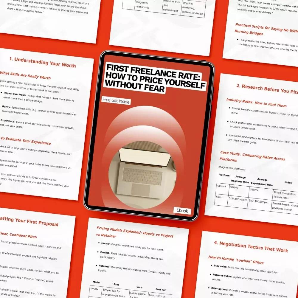 First Freelance Rate: How to Price Yourself Without Fear | Beginner Freelancer Ebook on Confidence, Pricing Strategy & How to Negotiate Your First Freelance Rate