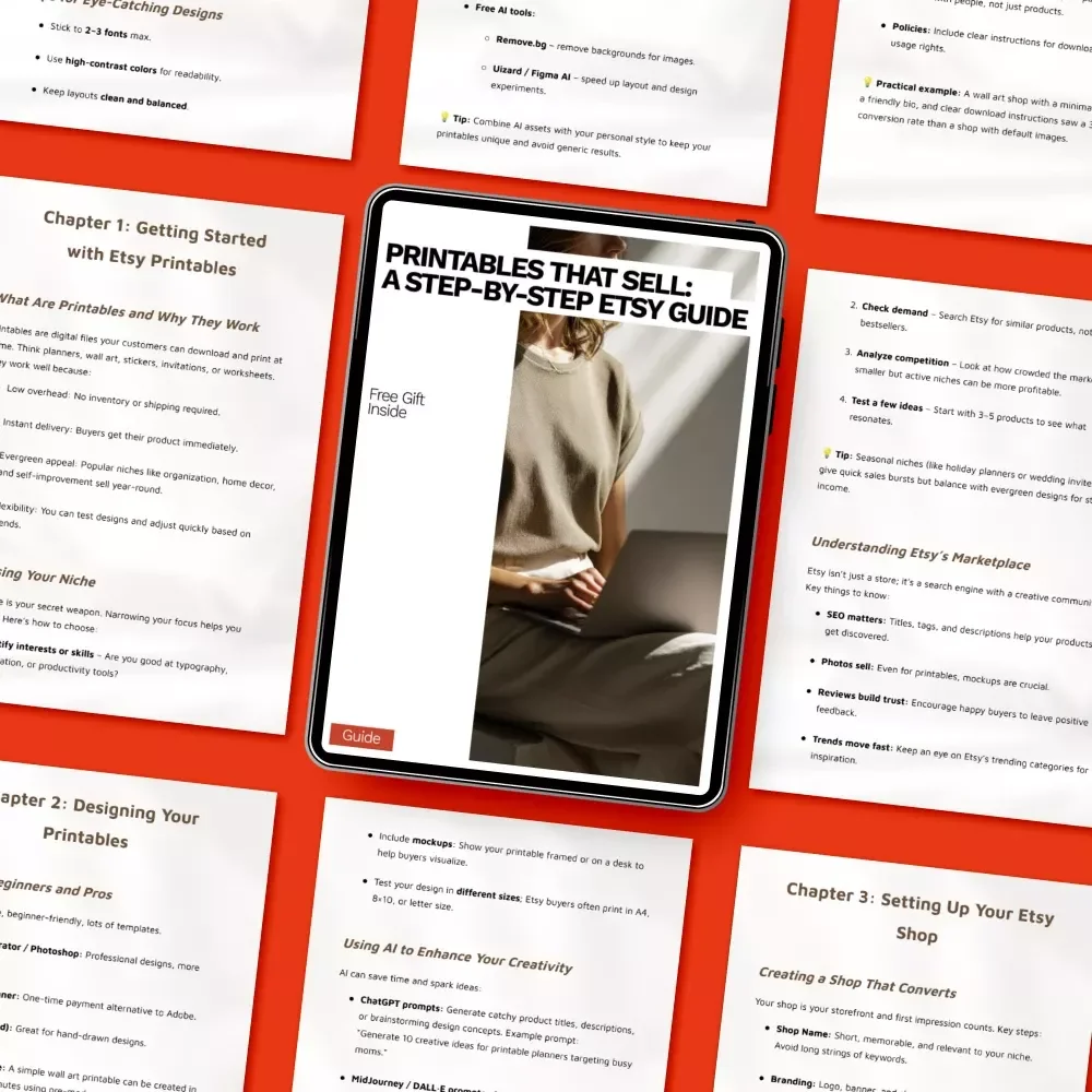 Printables That Sell: A Step-by-Step Etsy Guide | Learn How to Sell Printables on Etsy Step by Step for Passive Income
