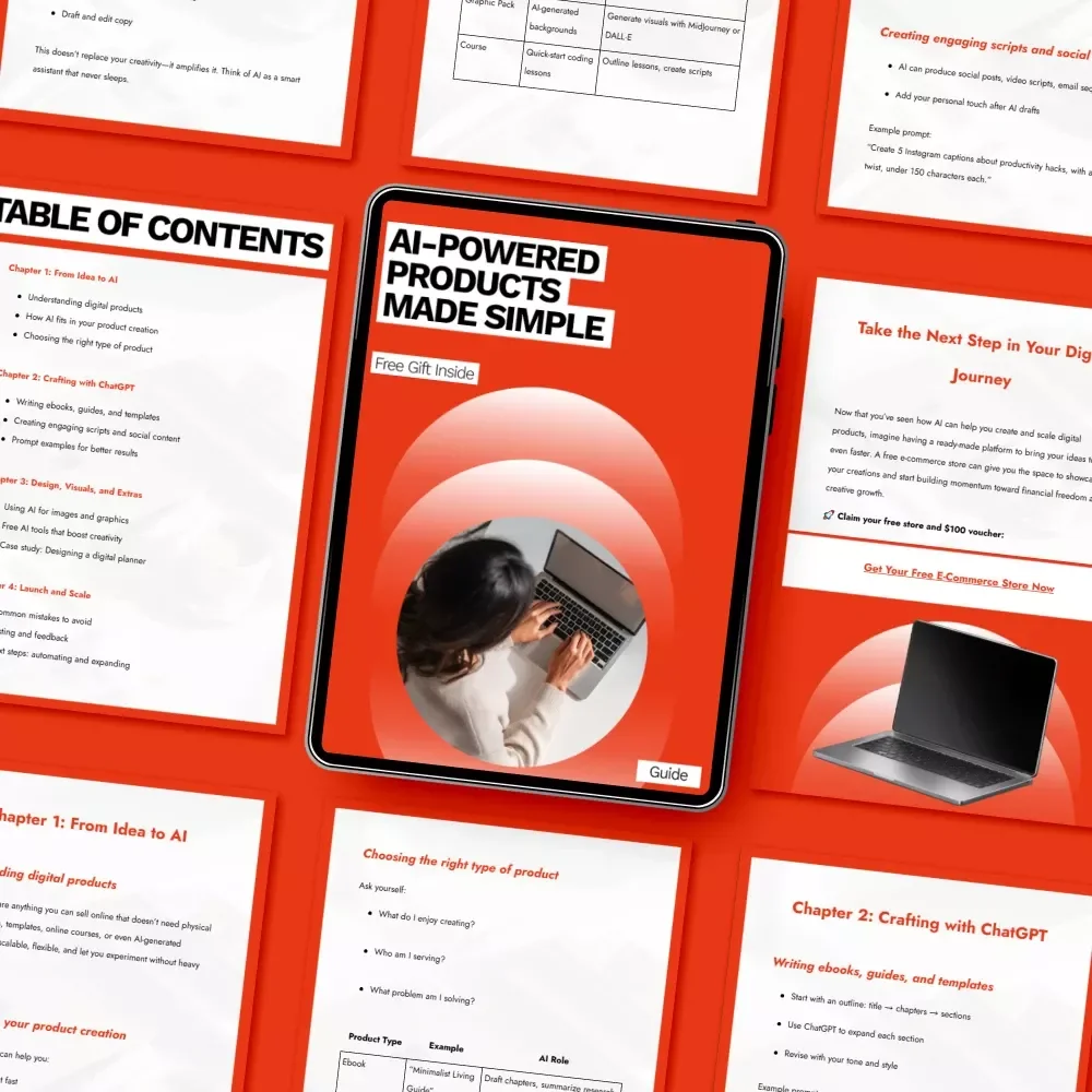 AI-Powered Products Made Simple: The Ultimate Guide on How to Use ChatGPT to Create Digital Products, eBooks, Checklists, and More