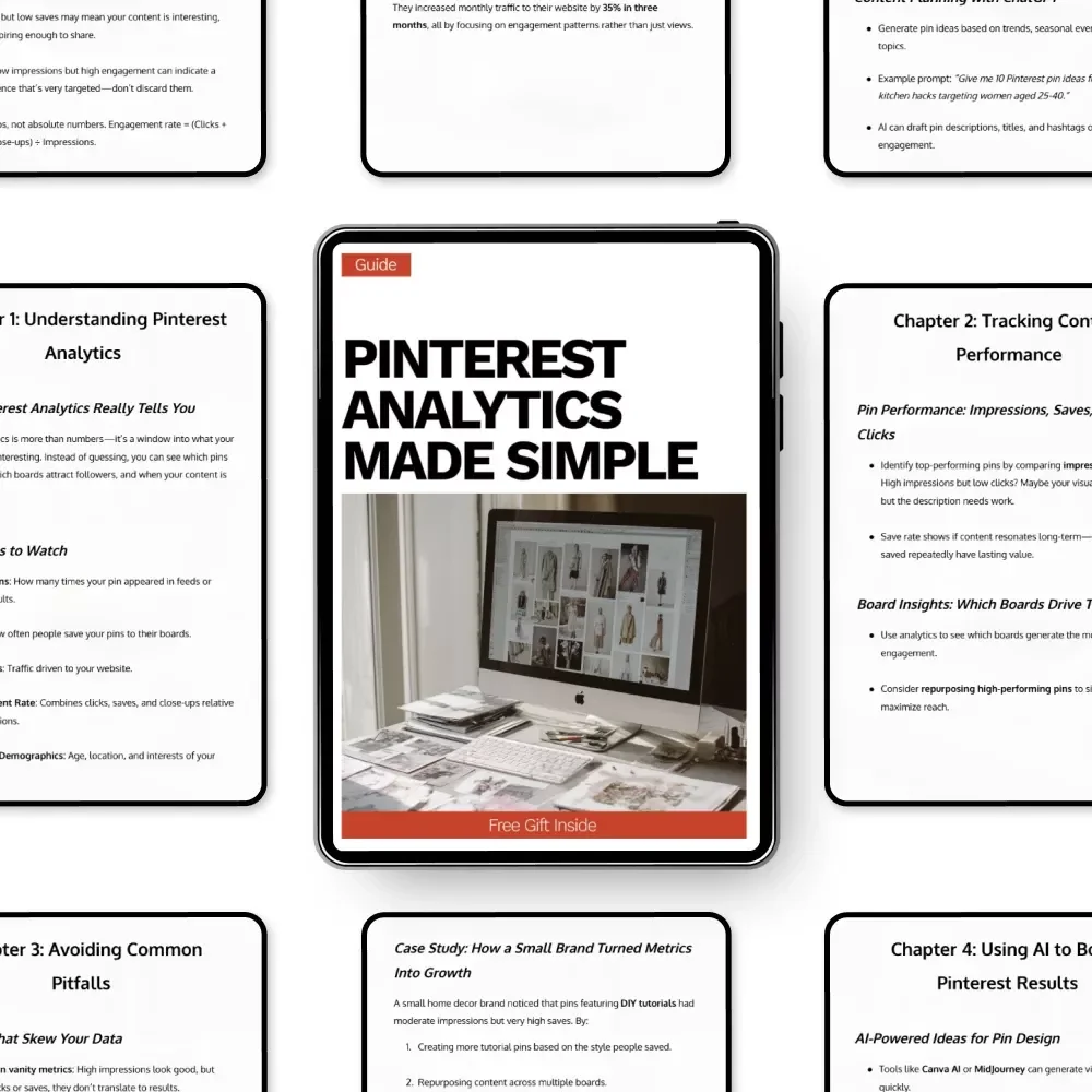 Pinterest Analytics Made Simple – Step-by-Step Guide to Pinterest Analytics What to Track, Metrics That Matter, Content Performance & AI Tools for Growth