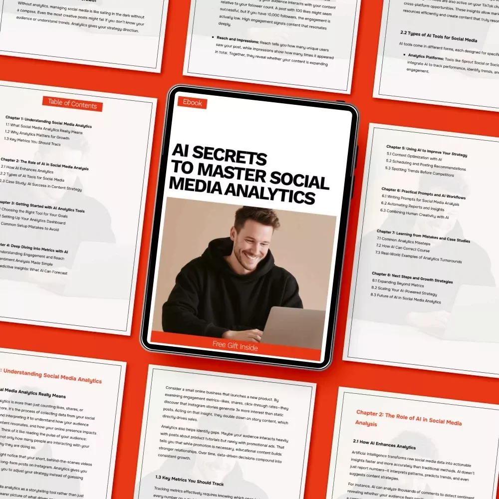 AI Secrets to Master Social Media Analytics | Ebook Guide Using AI to Analyze Your Social Media Analytics for Smarter Growth