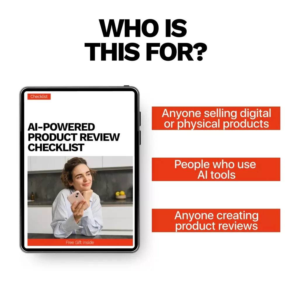 AI-Powered Product Review Checklist | Digital Download for Sellers & Creators | AI for Writing Product Reviews Guide