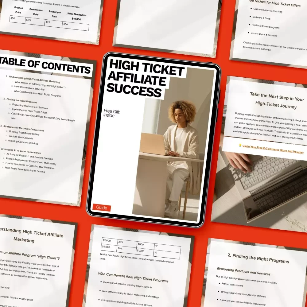 High Ticket Affiliate Success | Step-by-Step Guide to Profiting From High Ticket Affiliate Marketing Programs | Digital Download