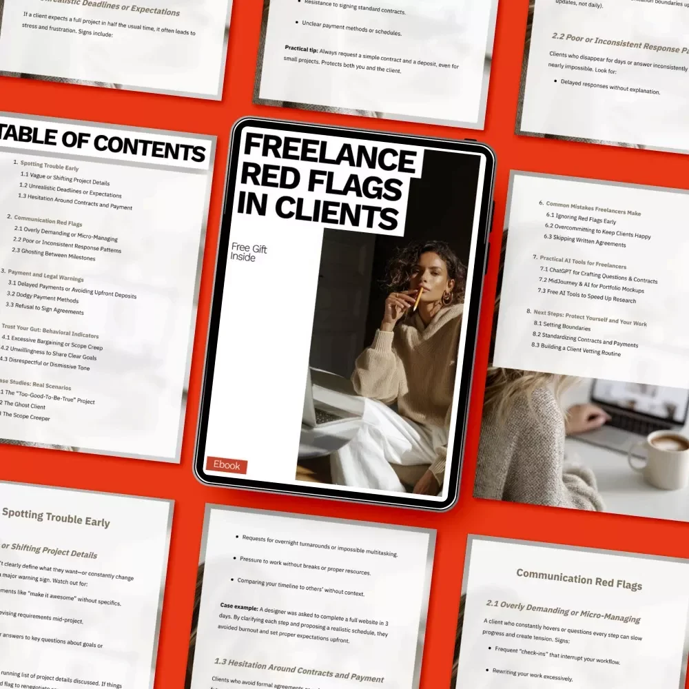 Freelance Red Flags in Clients eBook – Spot Trouble Early, Protect Your Work & Avoid Risky Projects | Freelance Red Flags in Clients Guide