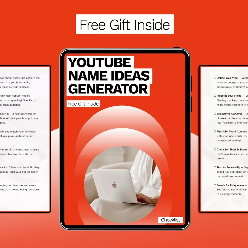 YouTube Name Ideas Generator Checklist – Easy YouTube Channel Name Ideas Generator for Creators, Beginners & Brands