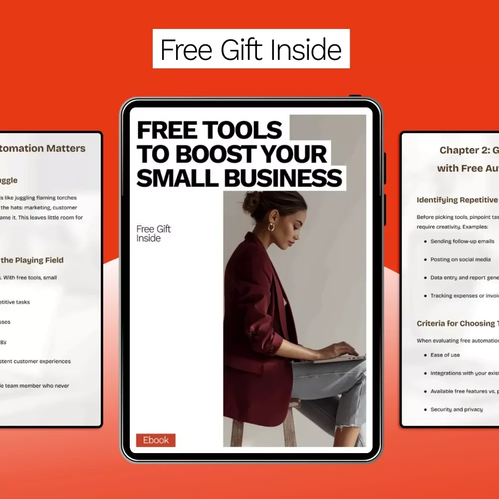 Free Tools to Boost Your Small Business | Practical Ebook Guide to free automation tools for small business, AI Productivity, Marketing, Workflow & Growth