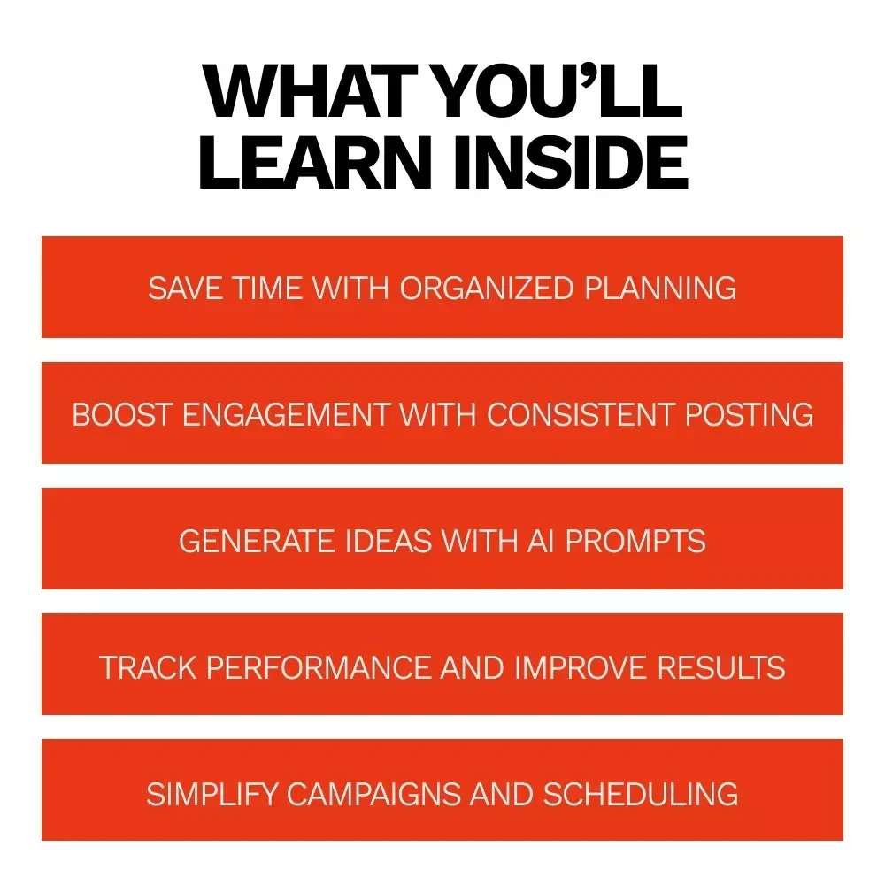 The Social Media Content Calendar Blueprint – Ultimate Guide & eBook for Planning, AI-Driven Ideas, and Posting Strategy