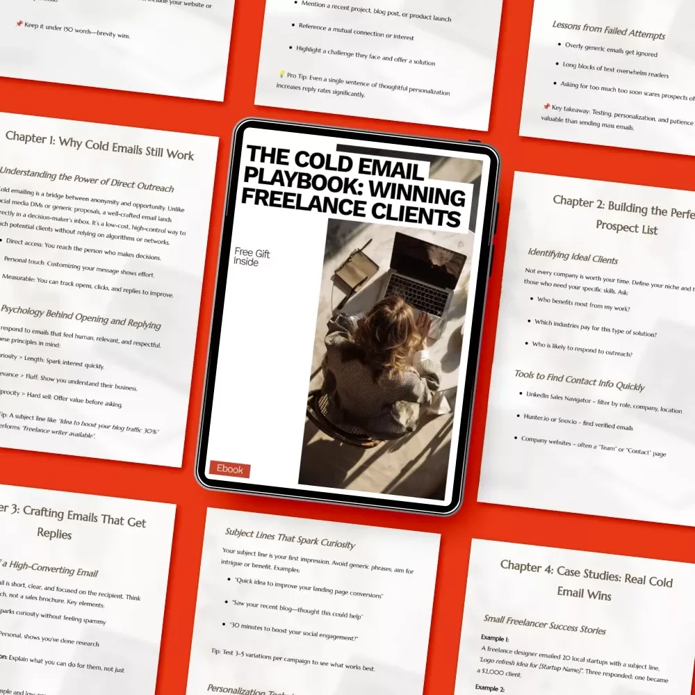 The Cold Email Playbook: Winning Freelance Clients – Practical Outreach Guide, Proven Scripts & cold emailing for freelance clients template