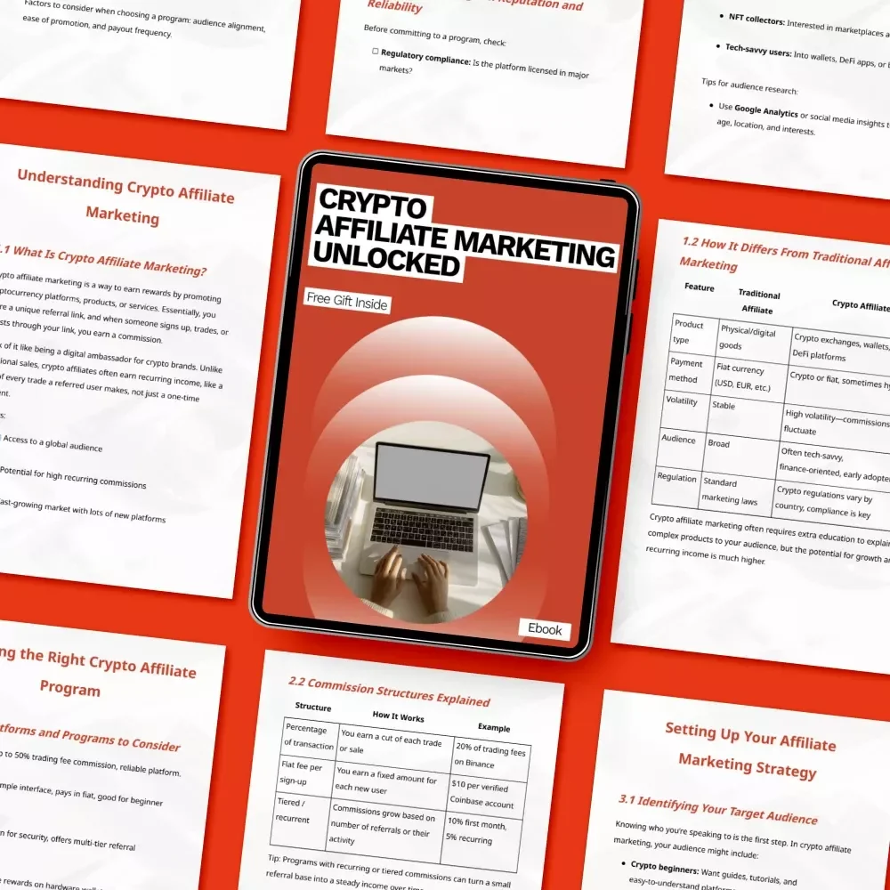 Crypto Affiliate Marketing Unlocked – Step-by-Step Ebook Guide to Profitable Crypto Affiliate Marketing Programs, Beginner to Advanced Digital Download