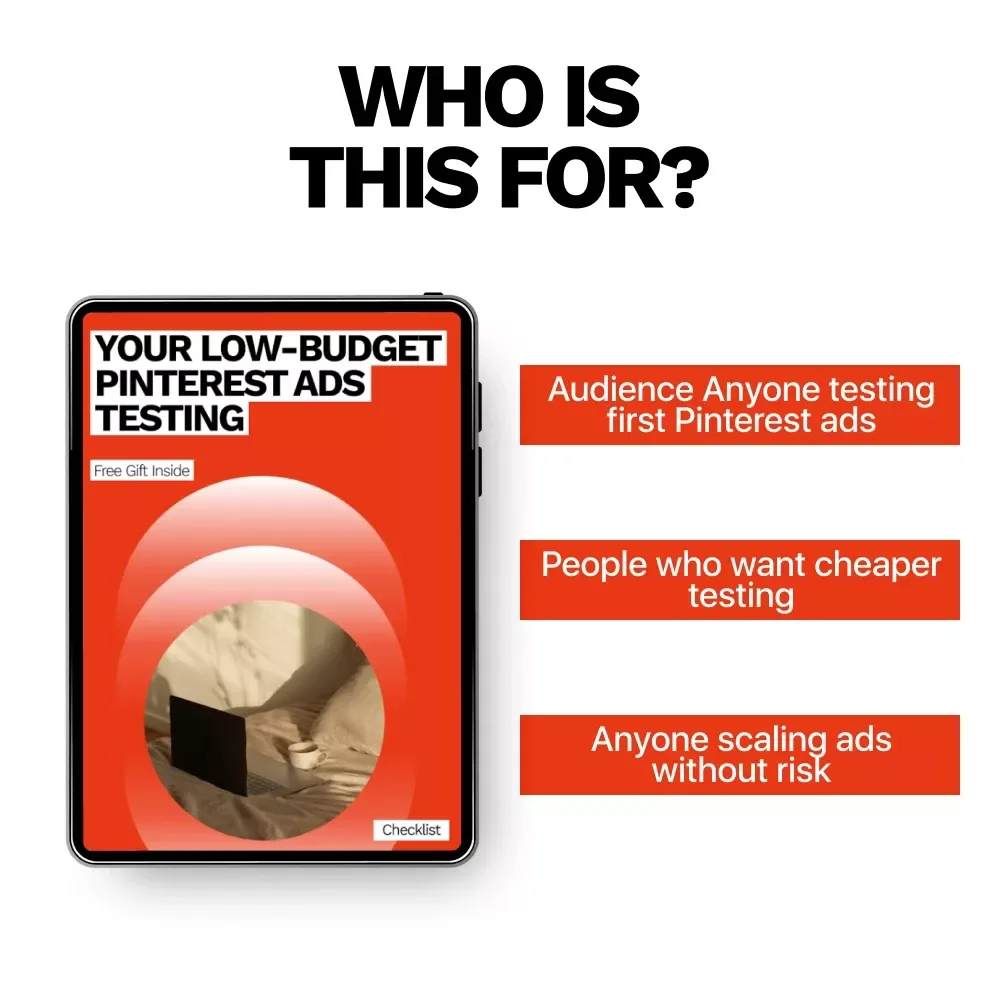 Your Low-Budget Pinterest Ads Testing Checklist | Smart Pinterest Ads for Low Budget Testing | Digital Marketing Checklist Download