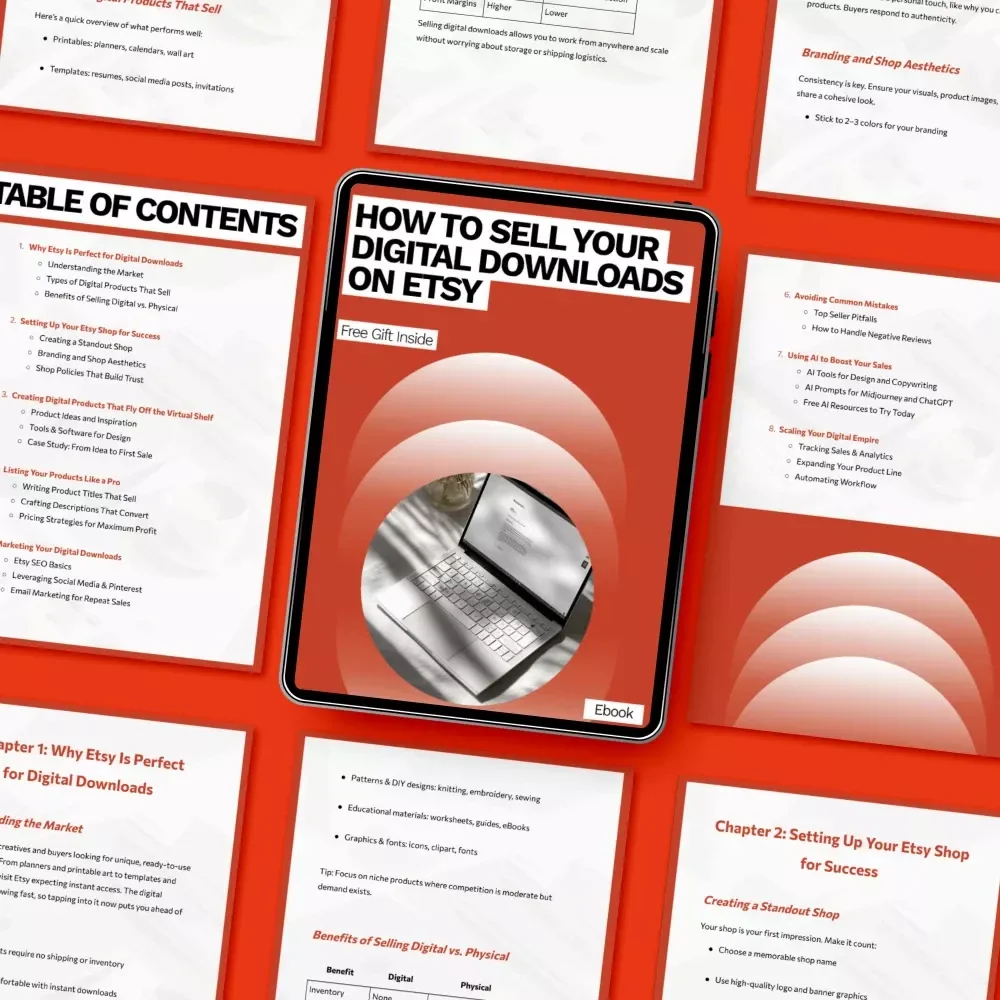 How to Sell Your Digital Downloads on Etsy – Complete eBook Guide to Selling Digital Downloads on Etsy, Boost Etsy Sales, Etsy Digital Product Success