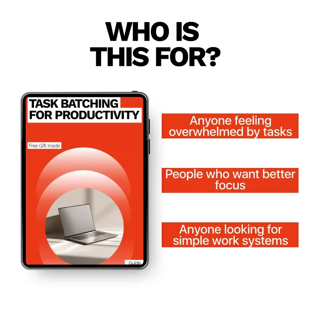 Task Batching for Productivity – Digital Guide to Focus, Time Blocking & Smarter Workflows | Printable eBook & Productivity Download