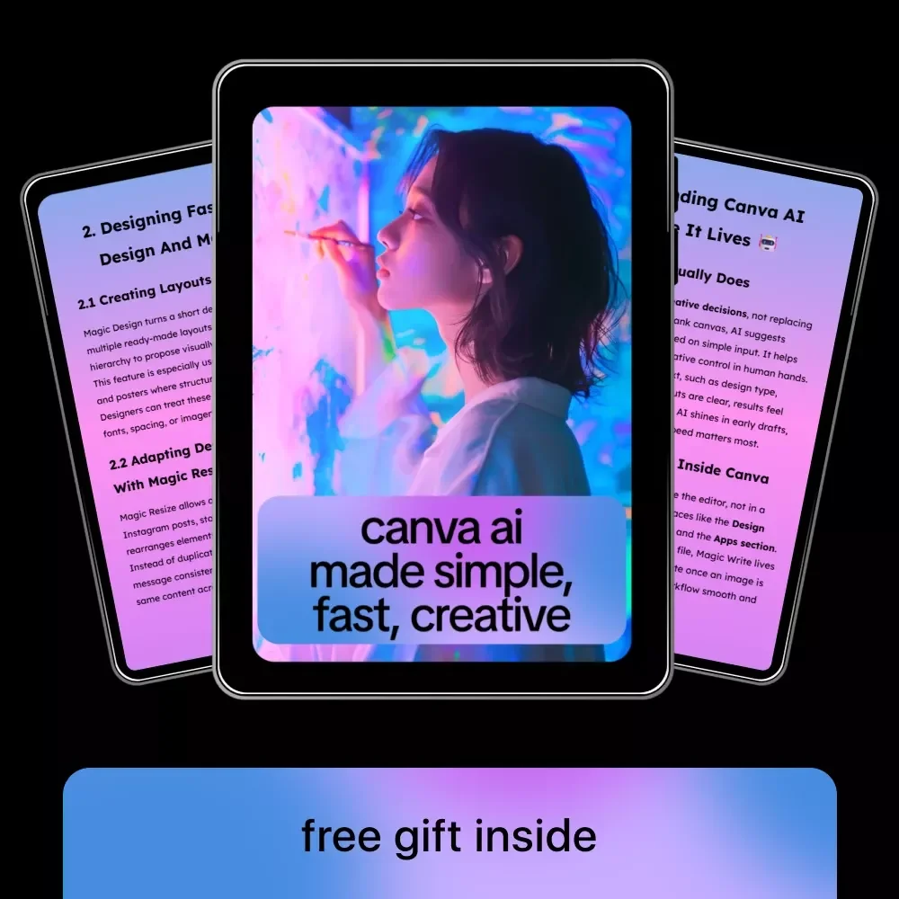 Canva AI Made Simple, Fast, Creative – Beginner Friendly Canva AI Guide, Magic Design, Magic Write, AI Prompts, Digital Download