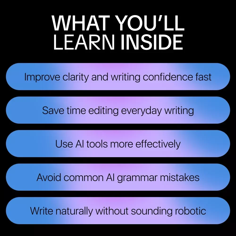 Write Better With AI Grammar Checker – AI Writing Guide, Grammar Checker eBook, Editing Prompts & Digital Download for Clear, Confident Writing