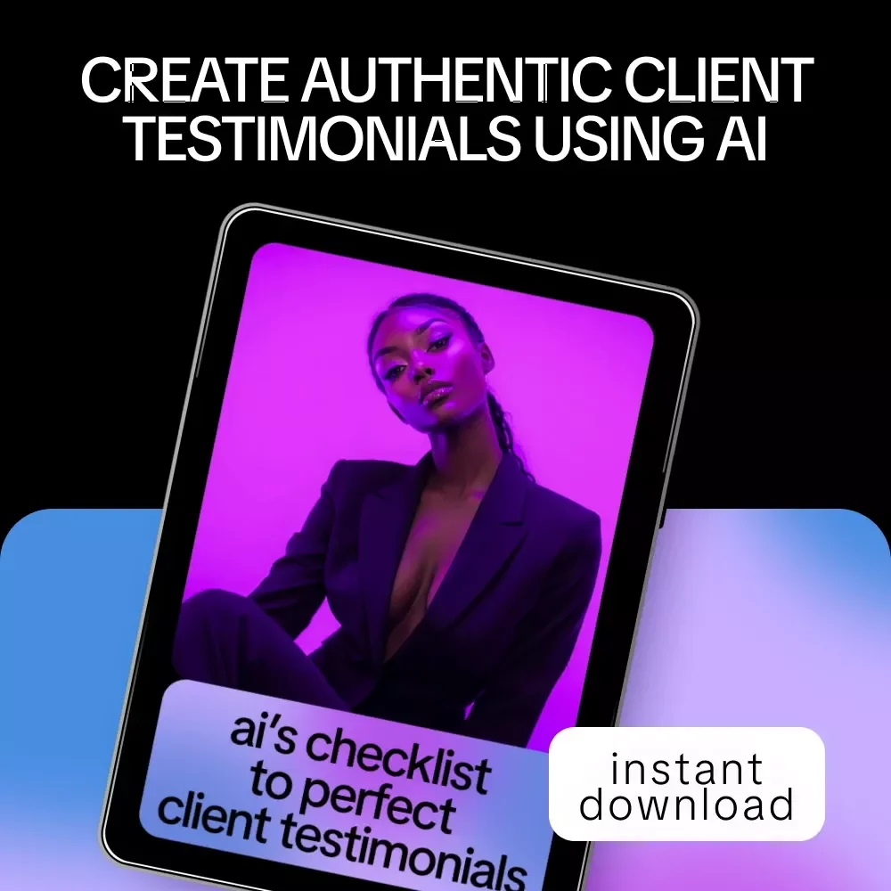 AI’s Checklist to Perfect Client Testimonials | Digital Checklist for how to generate client testimonials with ai | Smart Marketing & Social Proof Tool