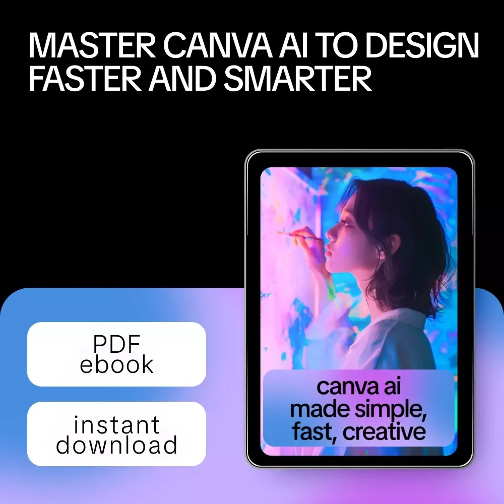 Canva AI Made Simple, Fast, Creative – Beginner Friendly Canva AI Guide, Magic Design, Magic Write, AI Prompts, Digital Download