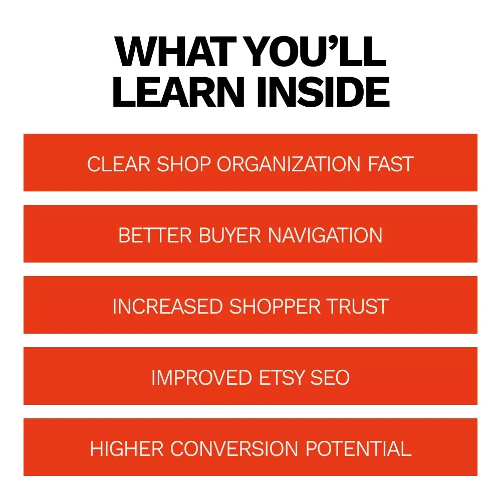 Etsy Shop Sections Success Checklist | Etsy Shop Sections Best Practices Guide for Organized, High-Converting Etsy Shops