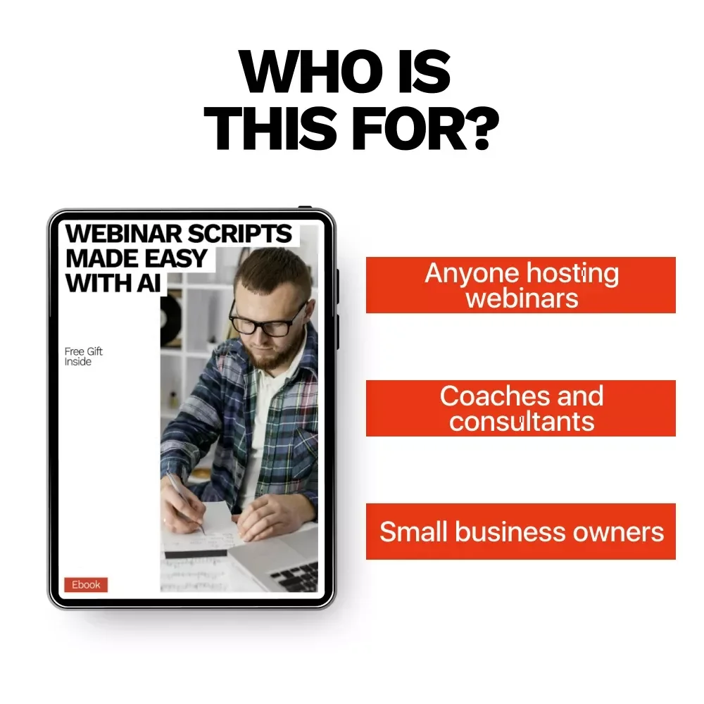 Webinar Scripts Made Easy with AI | Ebook Guide for ai for creating webinar scripts, High-Converting Webinar Storytelling & Smart Prompt Writing