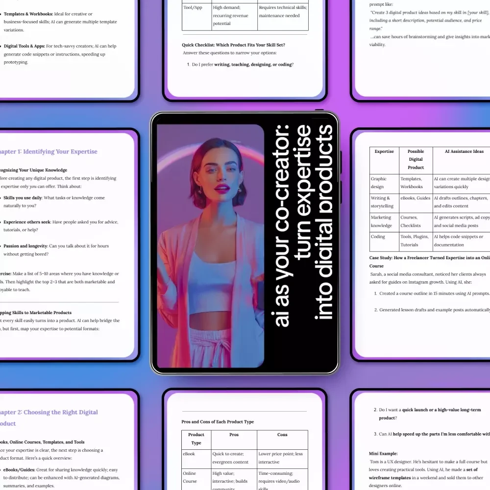 AI as Your Co-Creator: Turn Expertise Into Digital Products | eBook Guide on Using AI to Create Digital Products From Your Expertise, Online Income, Passive Revenue, Digital Downloads