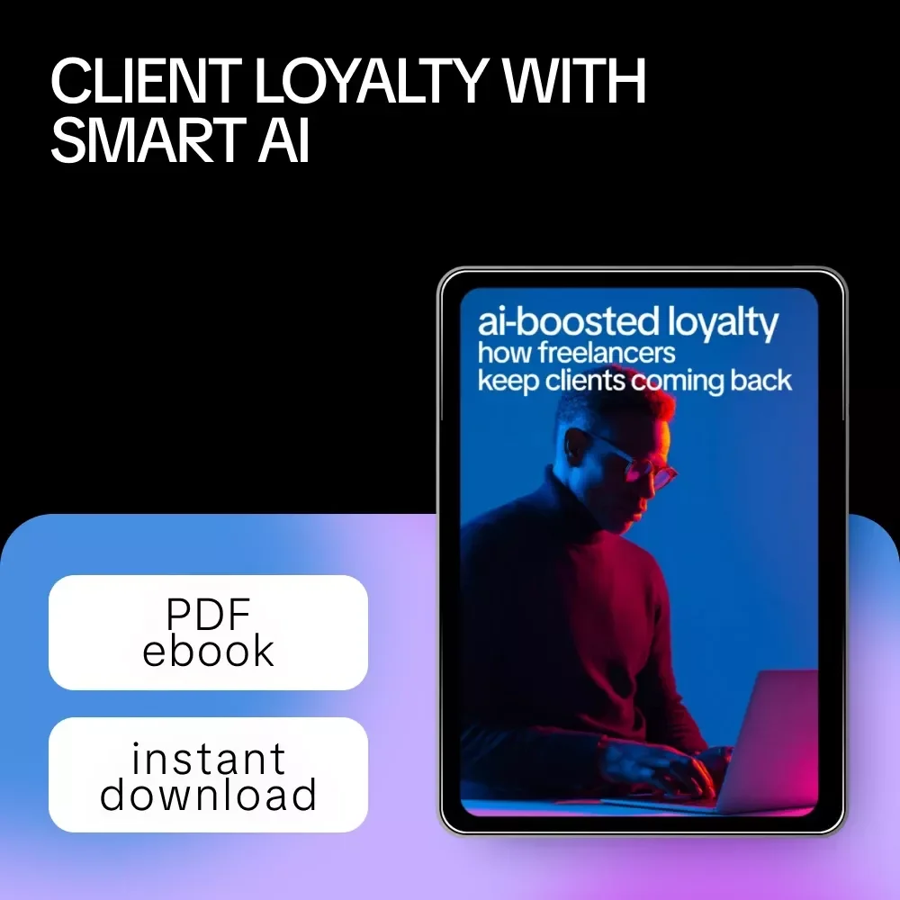AI-Boosted Loyalty: How Freelancers Keep Clients Coming Back – Freelance Client Retention eBook, Digital Download, AI to Increase Client Retention and Repeats, Freelancer Success Guide