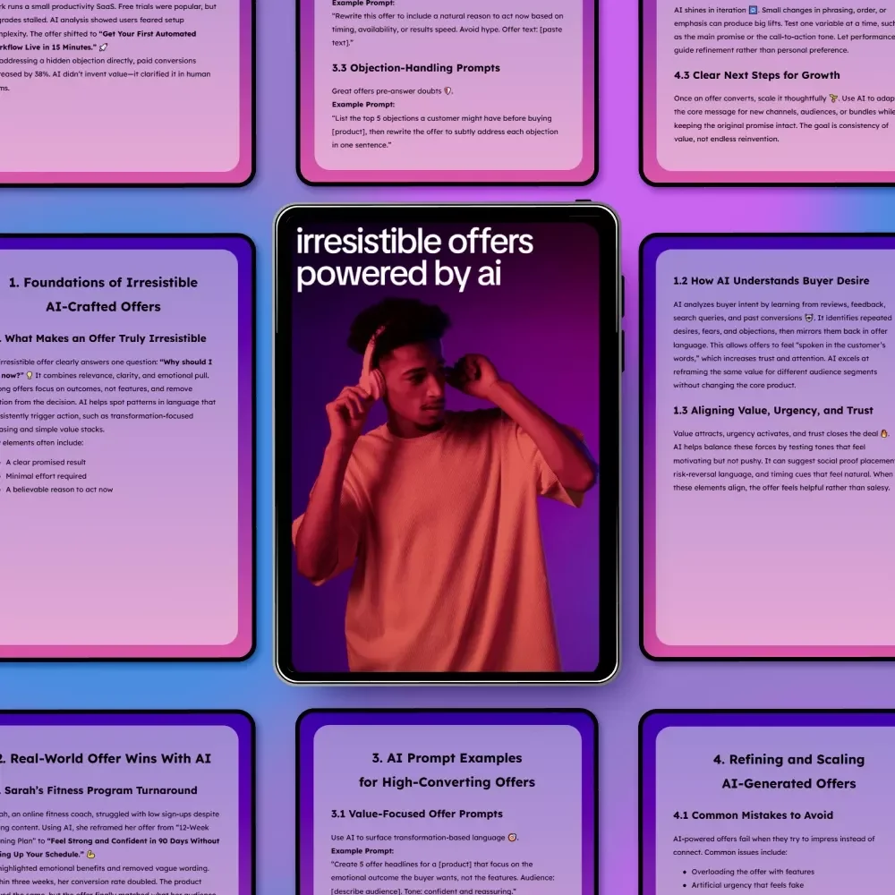 Irresistible Offers Powered by AI | Smart Guide to AI for Crafting Irresistible Offers, High-Converting Prompts & Scalable Sales Systems