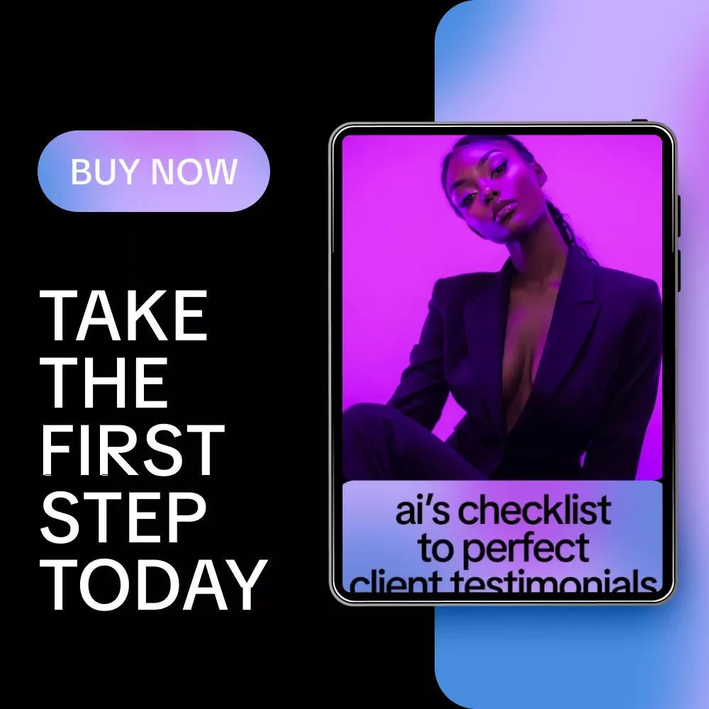 AI’s Checklist to Perfect Client Testimonials | Digital Checklist for how to generate client testimonials with ai | Smart Marketing & Social Proof Tool