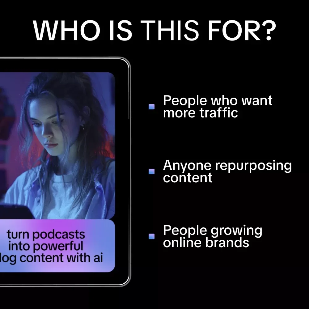 Turn Podcasts Into Powerful Blog Content With AI – Step-By-Step Guide to Use ai to turn podcast into blog post, Repurpose Audio, Boost SEO & Grow Traffic