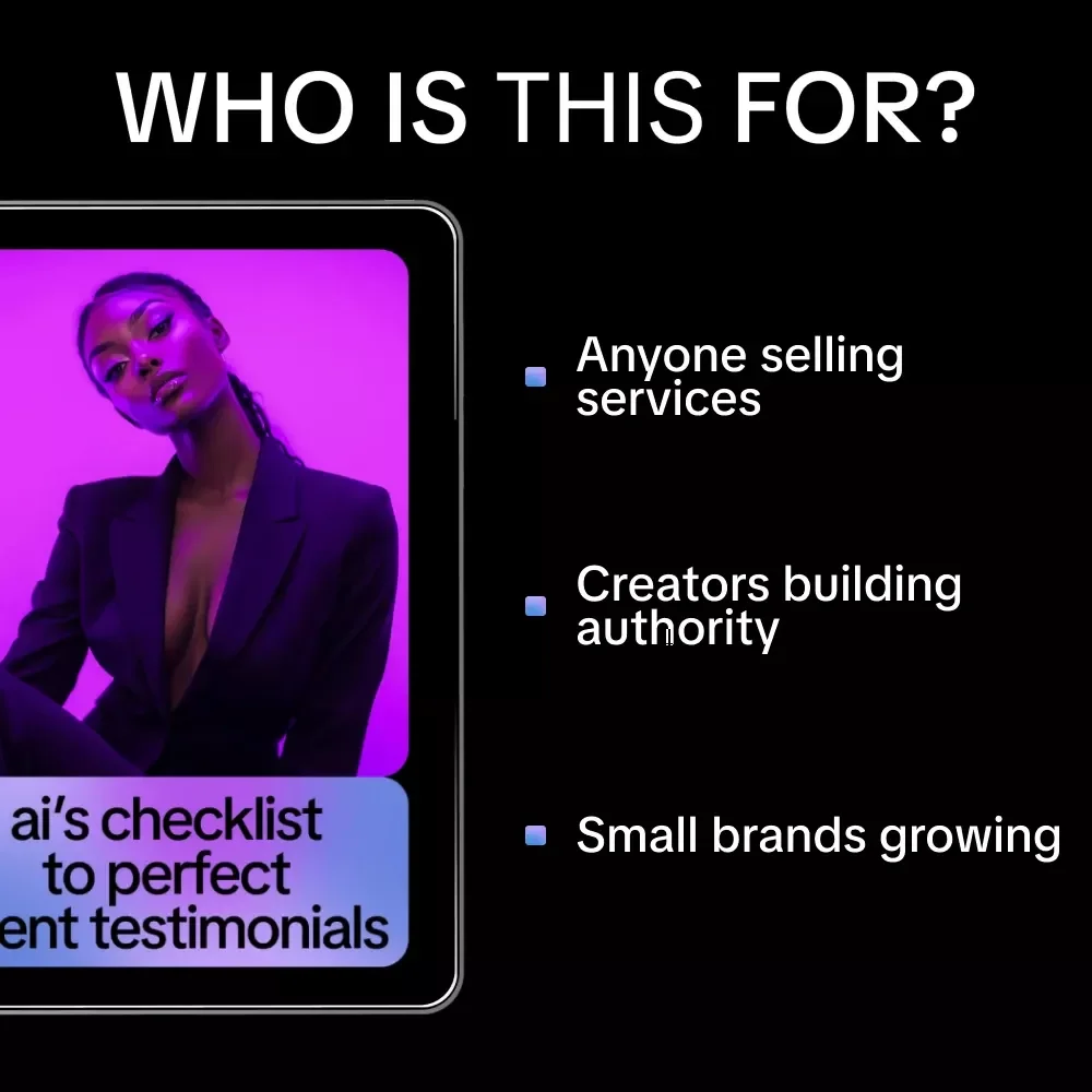 AI’s Checklist to Perfect Client Testimonials | Digital Checklist for how to generate client testimonials with ai | Smart Marketing & Social Proof Tool