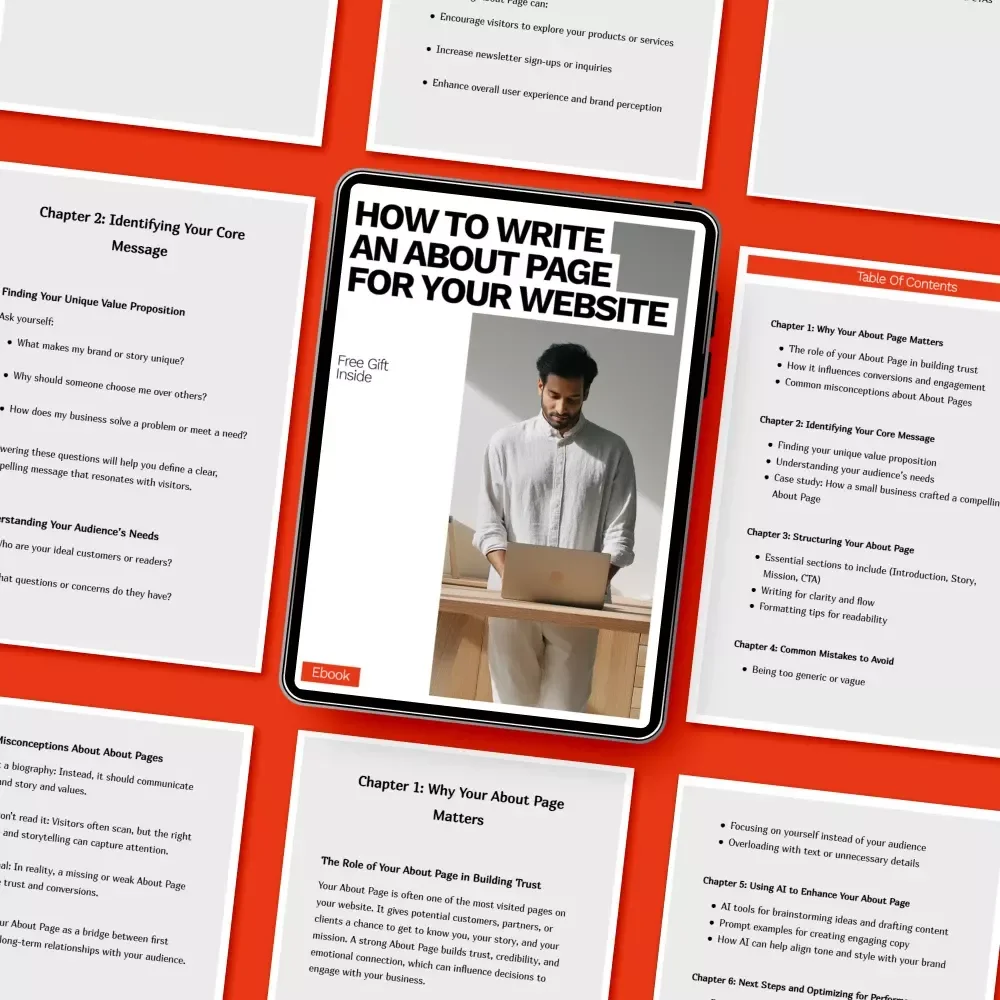 How to Write an About Page for Your Website – Website Copywriting Guide, About Us Page Template, Small Business Branding eBook