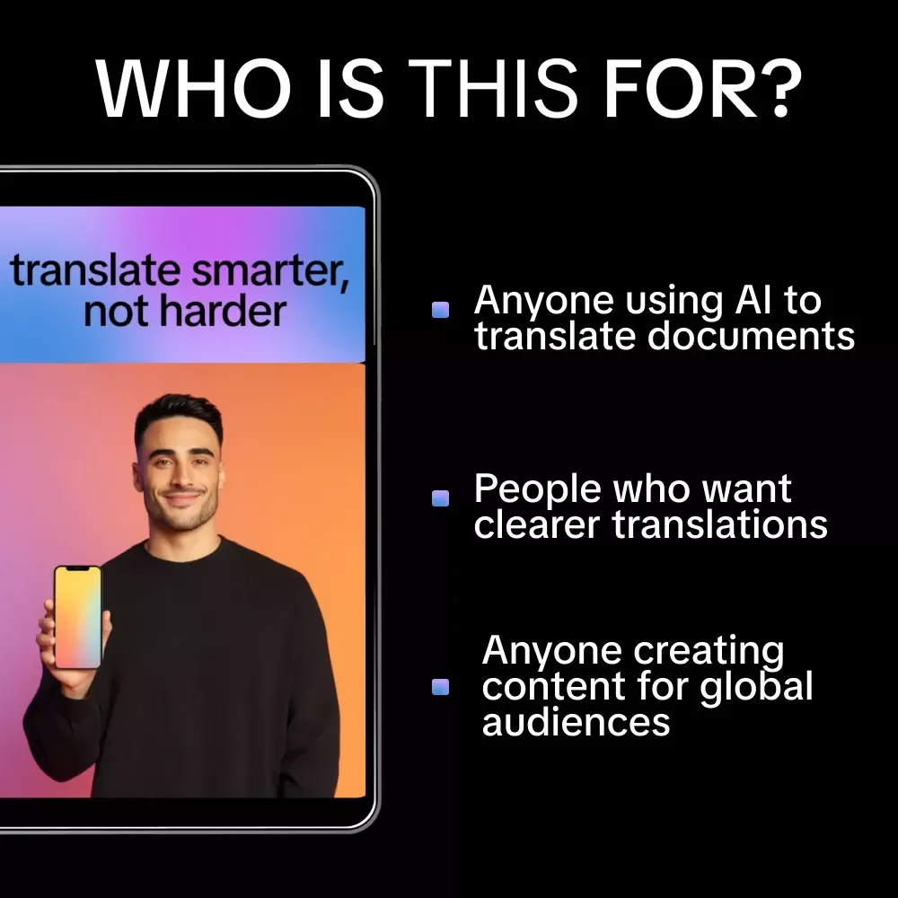 Translate Smarter, Not Harder – AI Translation Guide, Professional Localization Checklist, Digital Download for Global Ecommerce & Business Docs
