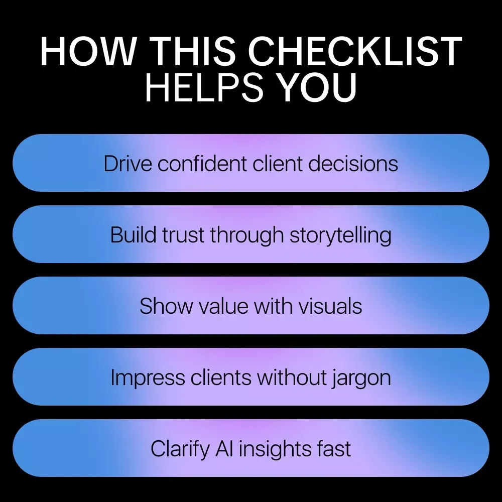 How to Showcase AI Results Checklist for Clients, Agencies & Consultants – A Simple, Visual Guide