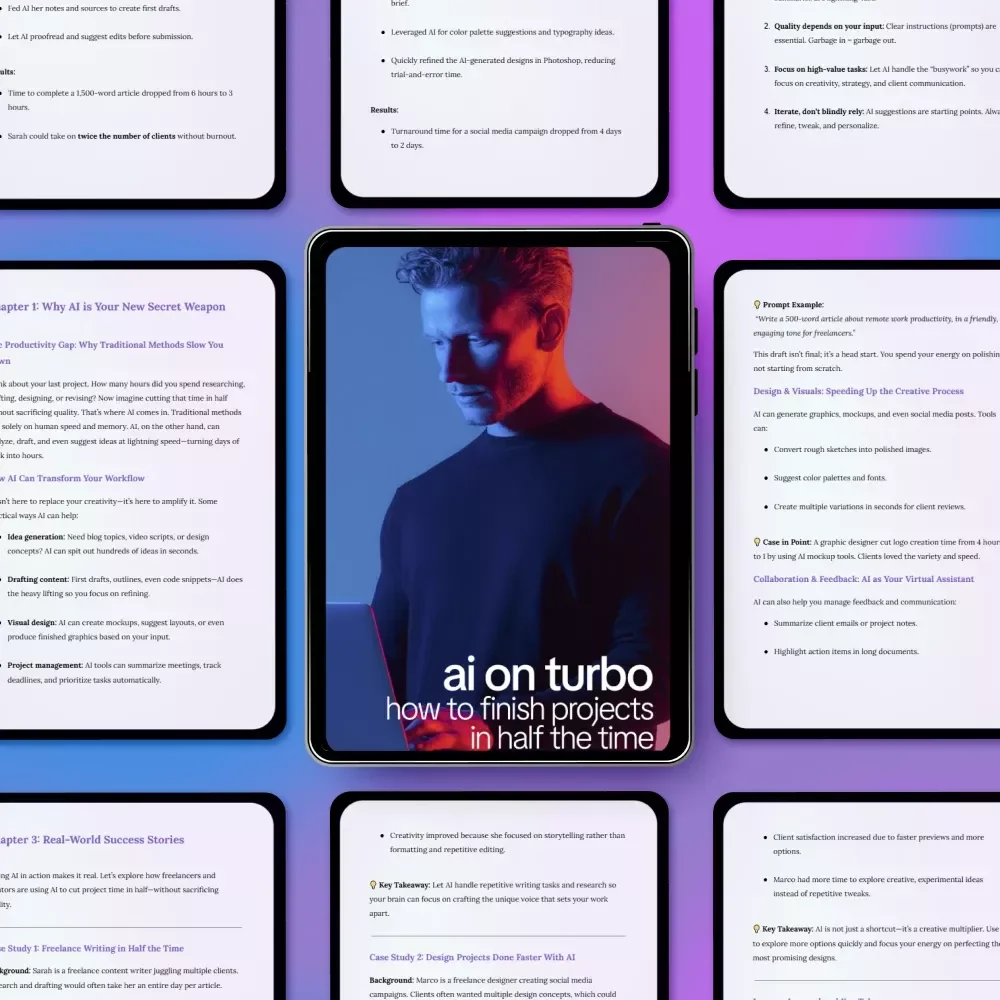 AI on Turbo: How to Finish Projects in Half the Time – Practical AI Guide for Creators, Freelancers & Entrepreneurs | Learn ai to complete projects in half the time