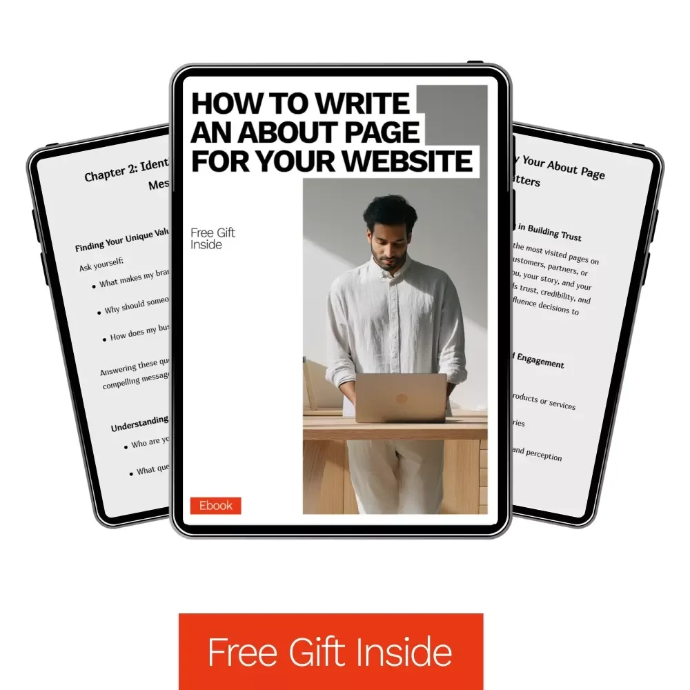 How to Write an About Page for Your Website – Website Copywriting Guide, About Us Page Template, Small Business Branding eBook
