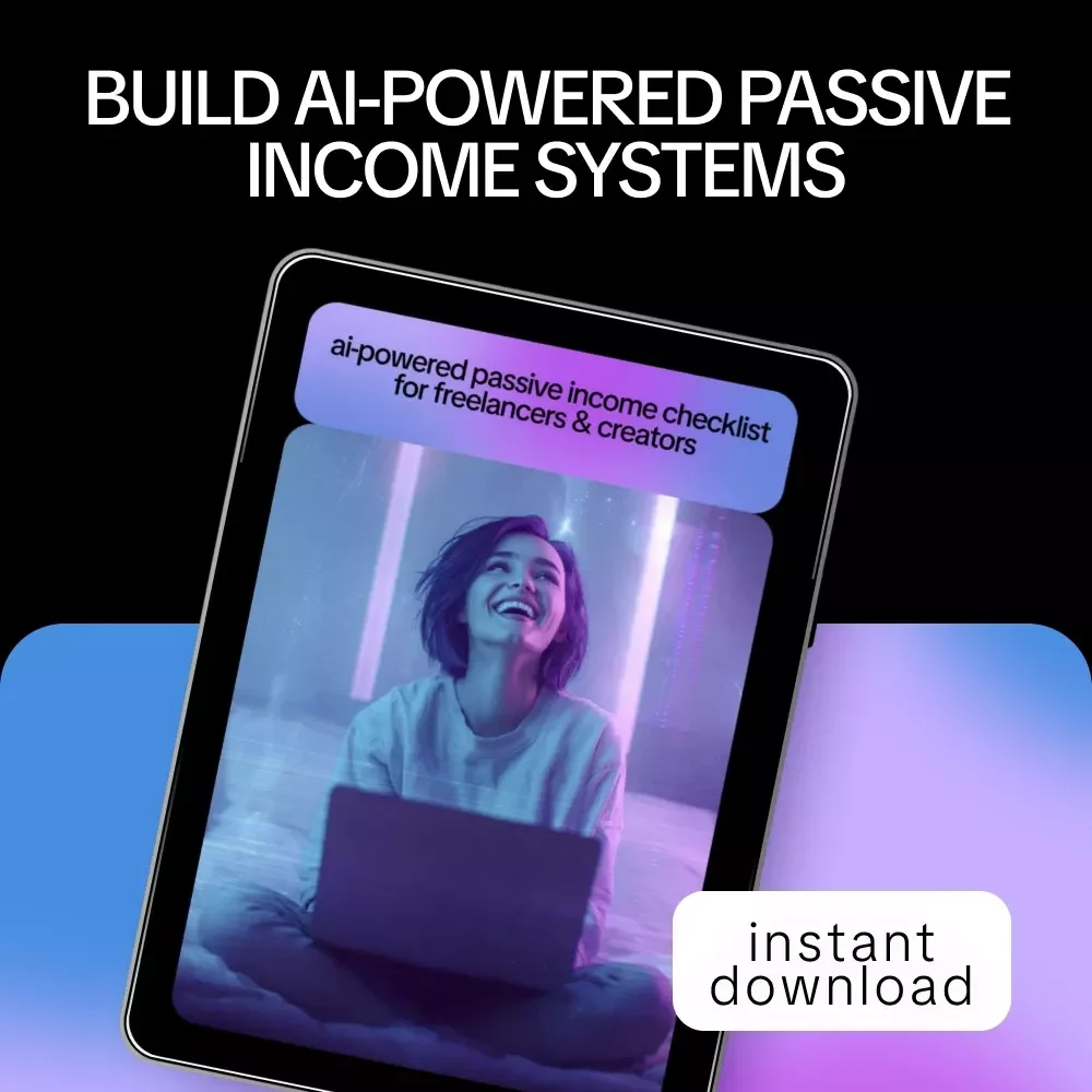 AI-Powered Passive Income Checklist for Freelancers | AI for Passive Income Ideas for Freelancers, Digital Download Checklist