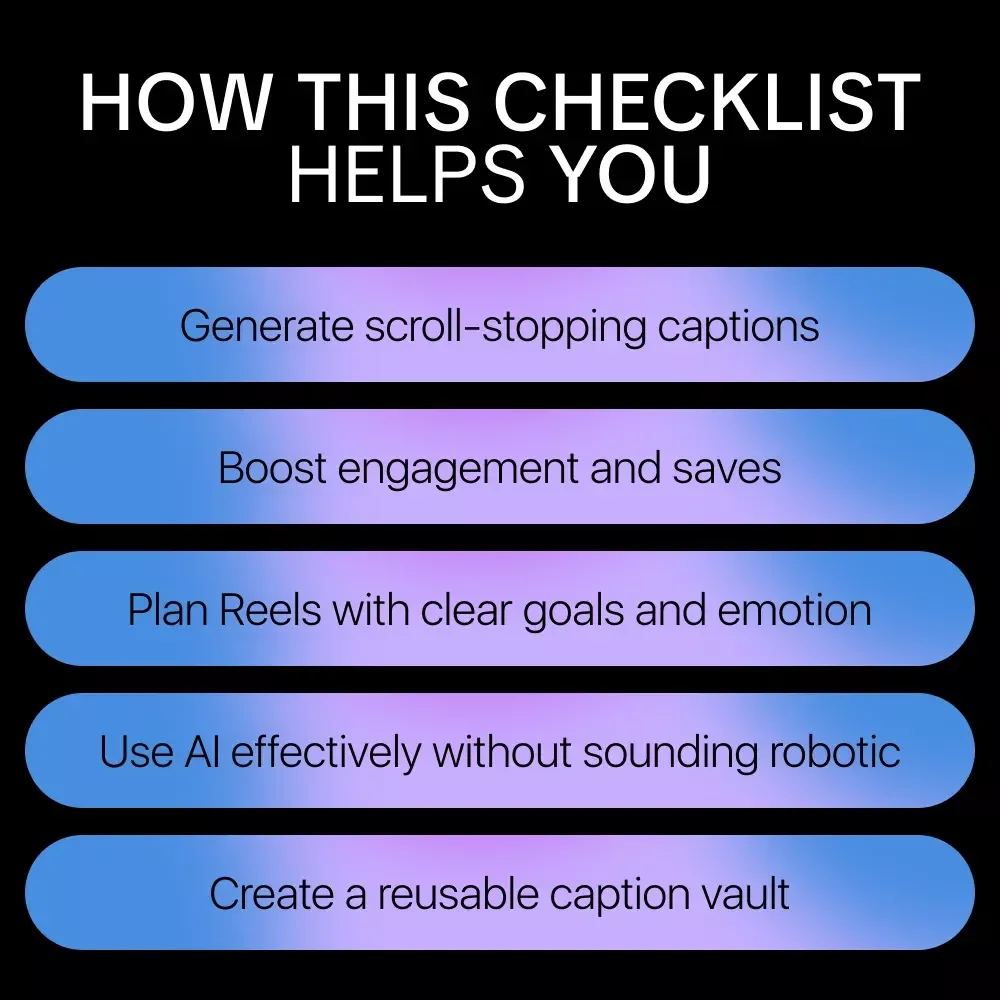 Reels That Convert: Ultimate AI Caption Generator for Instagram Reels Checklist