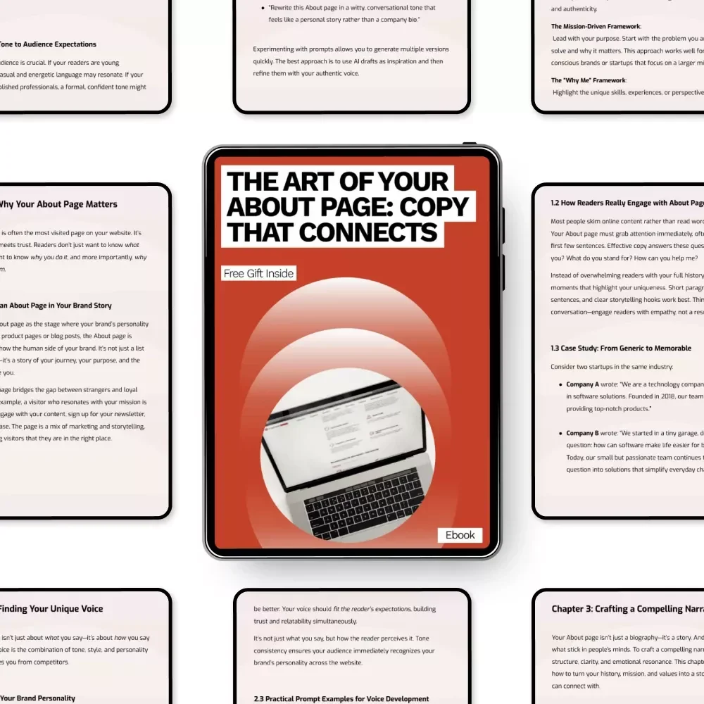The Art of Your About Page: Copy That Connects | eBook Guide to Copywriting for Your About Page, Brand Storytelling & Voice Development