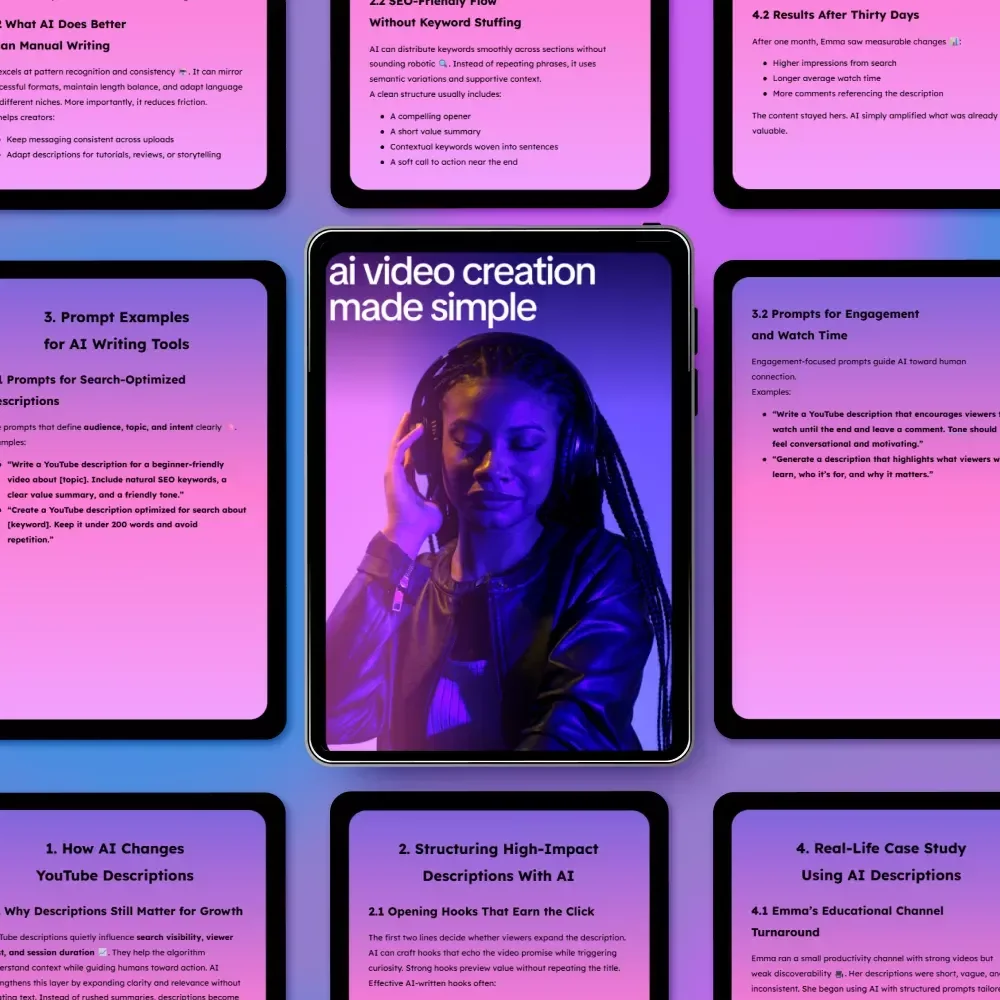 Write YouTube Descriptions That Click: AI for Writing YouTube Descriptions eBook Guide