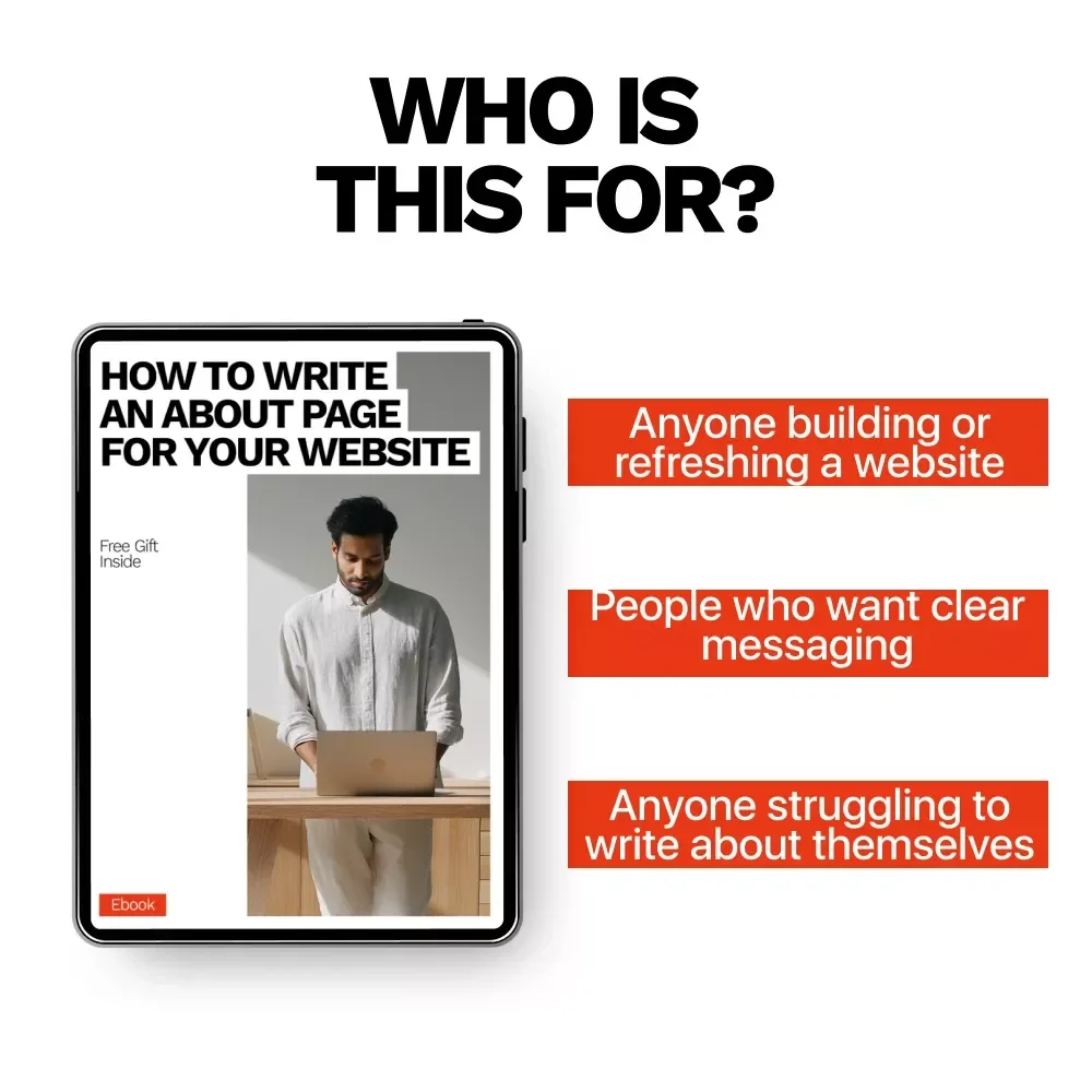 How to Write an About Page for Your Website – Website Copywriting Guide, About Us Page Template, Small Business Branding eBook