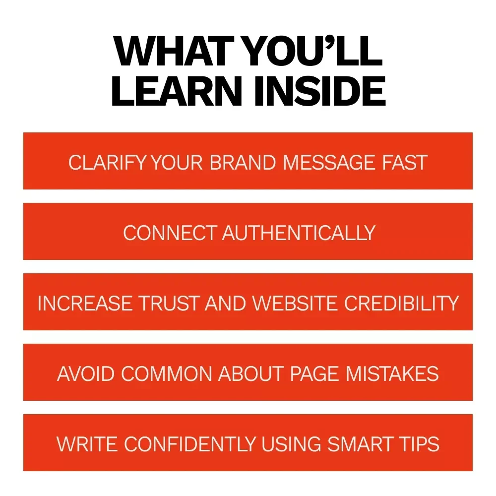 How to Write an About Page for Your Website – Website Copywriting Guide, About Us Page Template, Small Business Branding eBook
